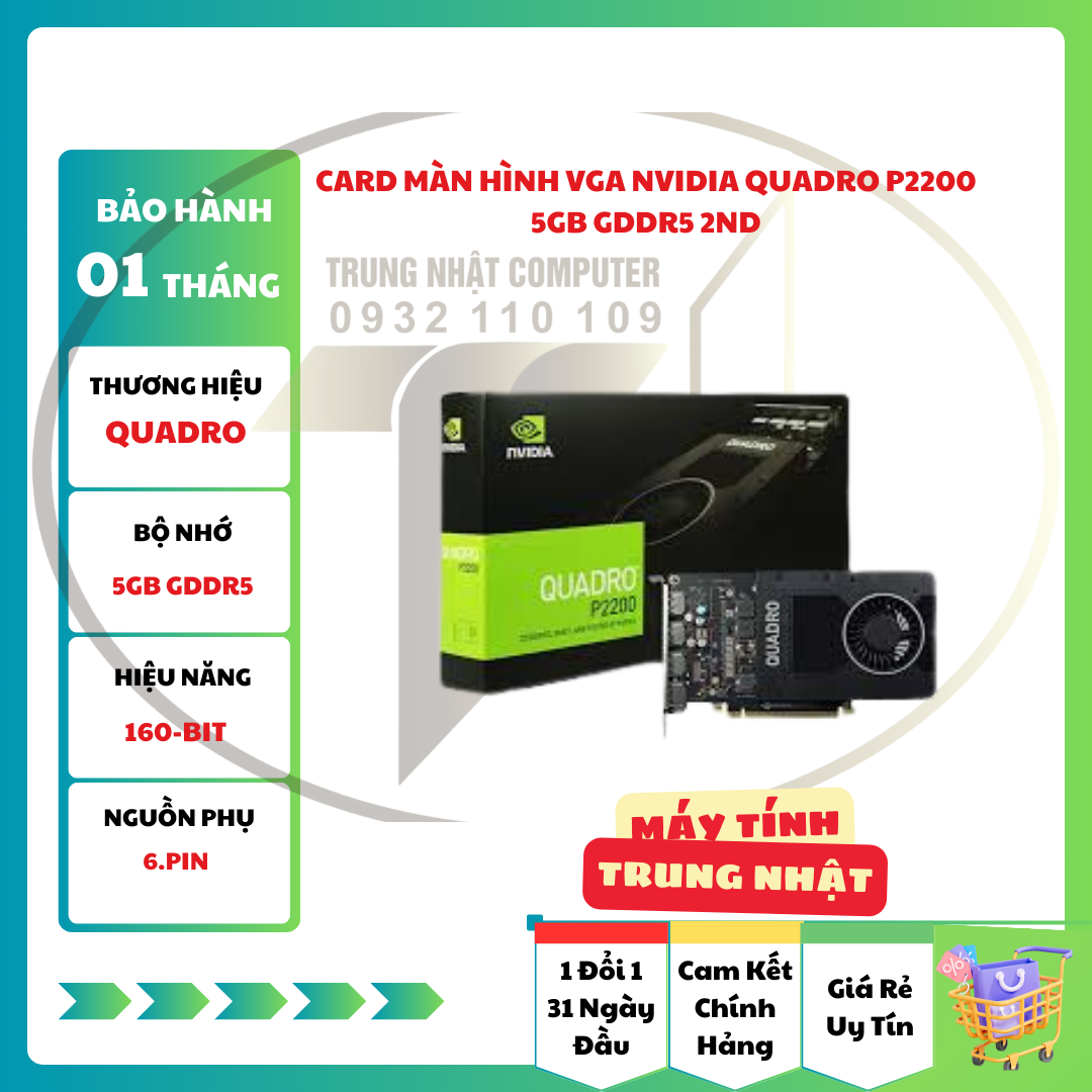Card Màn Hình VGA Nvidia Quadro P2200 5GB GDDR5 2ND
