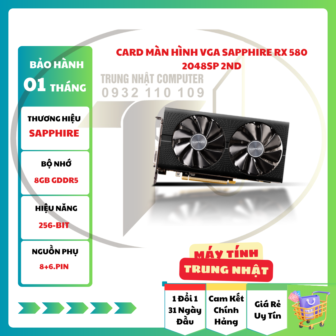 Card Màn Hình VGA Sapphire RX 580 2048SP 2ND