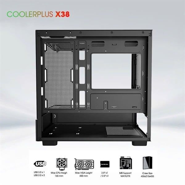 Thùng Case Coolerplus CPC-X38B Đen Mới