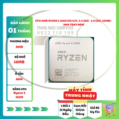 CPU AMD Ryzen 5 2600 (6C/12T, 3.4 GHz - 3.9 GHz, 16MB) - AM4 Tray 2ND