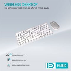 Bộ Phím Chuột Mini Không Dây FD KM810 - Trắng Mới