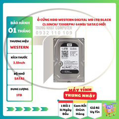 Ổ Cứng HDD Western Digital WD 1TB Black (3.5Inch/ 7200rpm/ 64MB/ SATA3) Mới