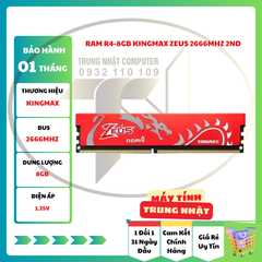 Ram R4-8GB Kingmax Zeus 2666MHz 2ND
