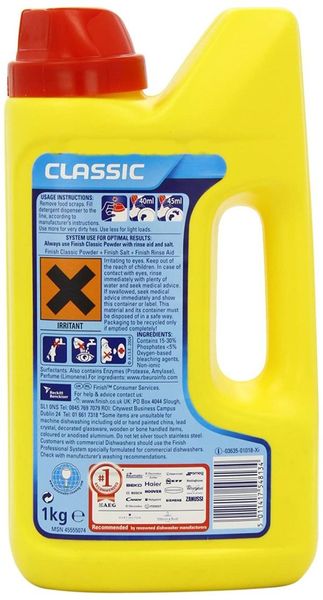 BỘT RỬA CHÉN FINISH POWDER CLASSIC 1KG