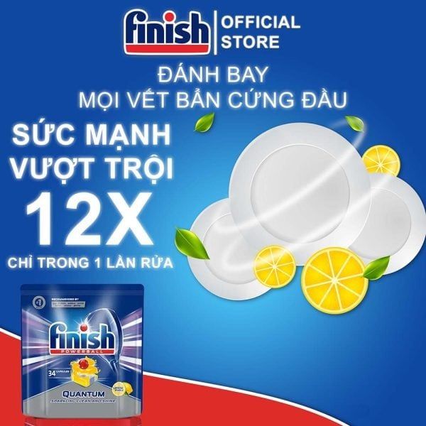 VIÊN RỬA BÁT HƯƠNG CHANH FINISH QUANTUM POWERBALL 27 VIÊN