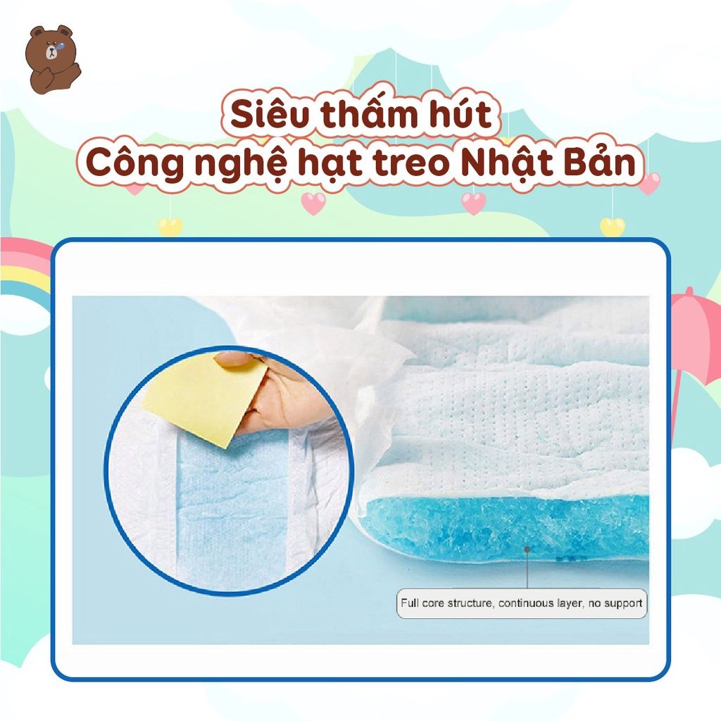  Tã bỉm Nomieo Nội Địa Singapore Cao Cấp Cho Bé - Mỏng Nhẹ - Chống Tràn - Thấm Hút - Thoáng Khí - Mềm Mại 