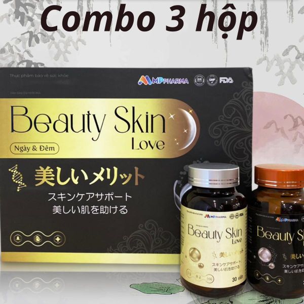 G30a Combo 3 hộp- TPBVSK Beauty Skin Love Ngày và đêm hỗ trợ làm đẹp da hộp 2 lọ x30 viên