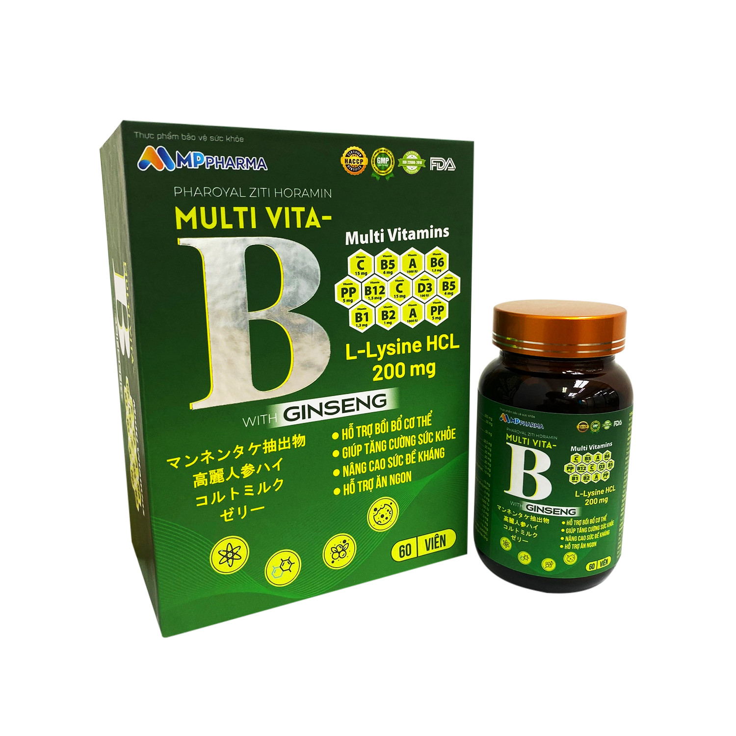 TPBVSK MULTIL VITA-B Mp Pharma -Hộp 60 Viên -hỗ Trợ Bổ Sung Cho Sức Kh