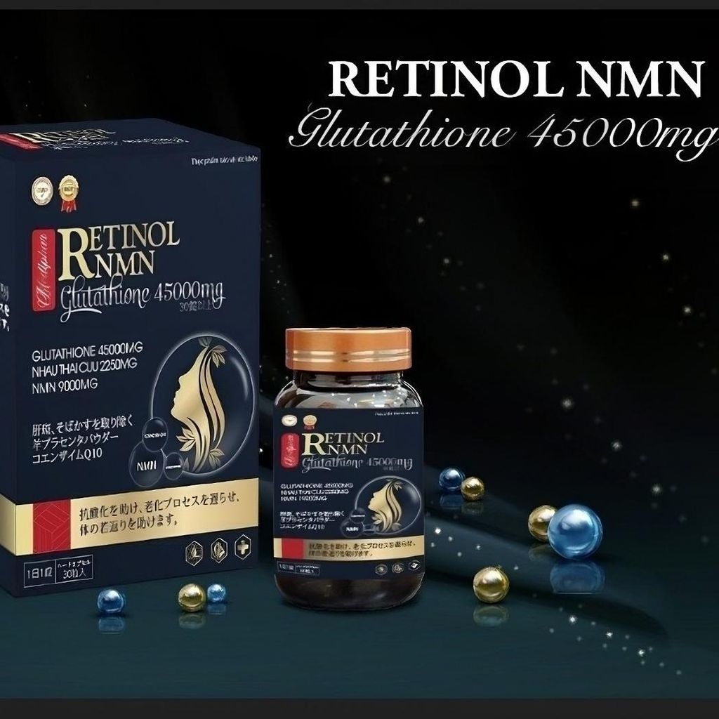 Combo 3 hộp Sâm Ngọc Nữ ,Tặng Kèm 2 Retinol NMN Glutathione 45000mg-hỗ trợ trắng da mờ nám ,hộp 60 viên
