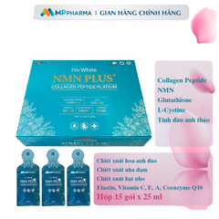 G28a Combo 2 hộp - Thực phẩm bổ sung - I'M White NMN PLUS Glutathione Collagen Peptide Platium-hỗ trợ làm đẹp da -Hộpx15 góix25ml