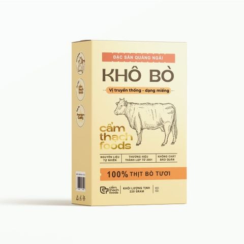  Khô bò MIẾNG Cẩm Thạch - Hộp 220gr 