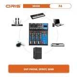  Mixer bluetooth ORIS F4-USB 2 LINE, tích hợp nút nguồn Livestream - ORIS Professional 