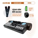  Soundcard livestream ORIS S900 tích hợp công suất hát karaoke,  Sound card live, bán hàng tặng kèm 02 Micro không dây - ORIS Professional 