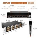  Micro không dây karaoke ORIS BR-8008 dành cho tóp ca, đoàn ca, Mic không dây BRR-8008  có chất lượng âm thanh tuyệt vời, khả năng truyền âm thanh ổn định  - ORIS Profrssional 