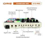  Soundcard thu âm chính hãng ORIS V12Pro thu âm chuẩn có hỗ trợ Bluetooth đầy đủ chức năng Livestream - ORIS Professional 