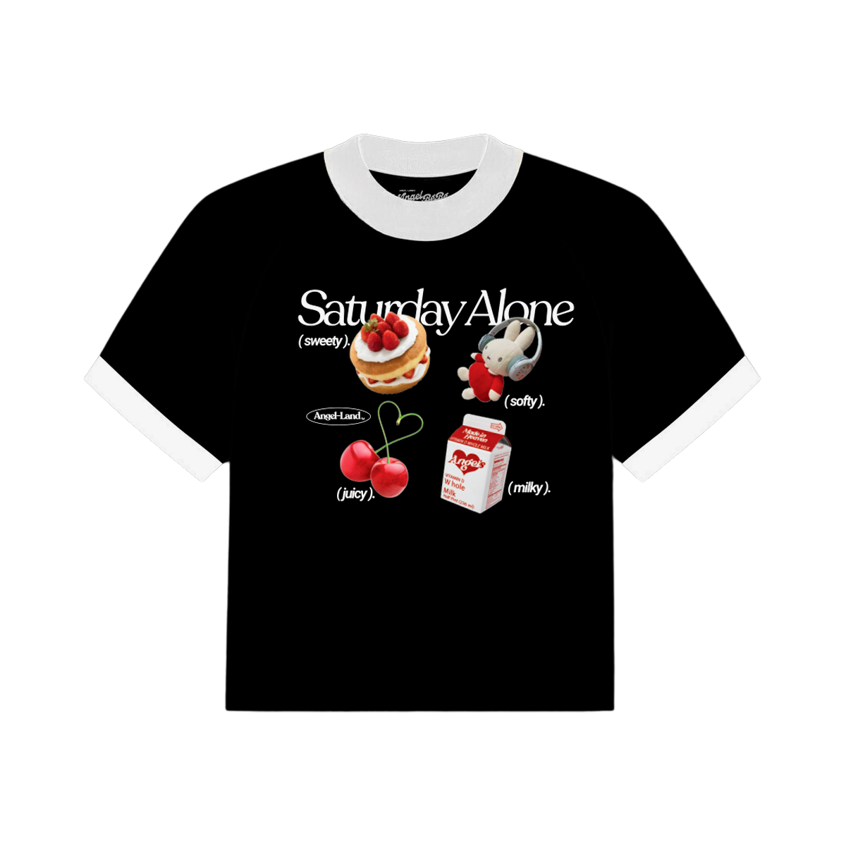  SATURDAY ALONE BABY TEE BLACK 