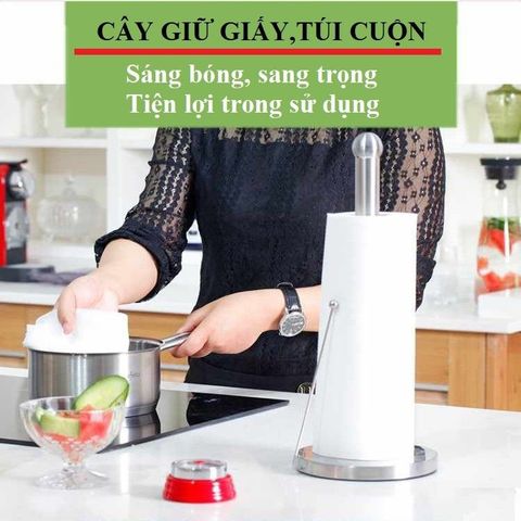  Cây giữ cuộn giấy Inox cho cuộn giấy bếp Inox 