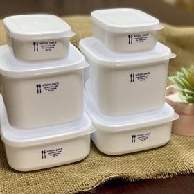  Set 6 hộp nhựa đựng thực phẩm White pack hàng nhập Nhật 