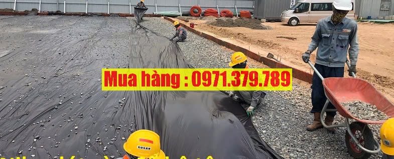 Nilon lót sàn màu đen đổ bê tông 2025 - Màng PE màu đen