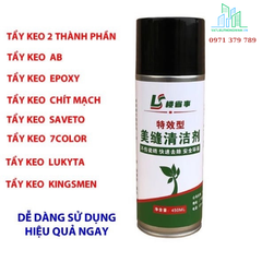 Dung Dịch Tẩy Keo Chà Ron Epoxy Hai Thành Phần 450ml - Tẩy Keo Dư Khi Chít Mạch Saveto, Lukyta, Kingsmen.....