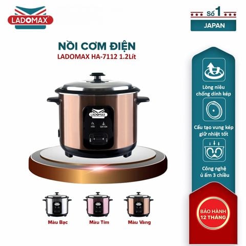 Nồi cơm điện nắp rời 1.2 Lít Ladomax HA-7112