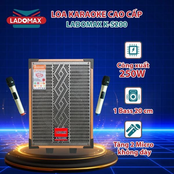 Loa Karaoke di động Ladomax K-S200 (2 tấc đơn)