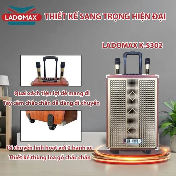 Loa kéo karaoke 3,0 tấc Ladomax K-S302