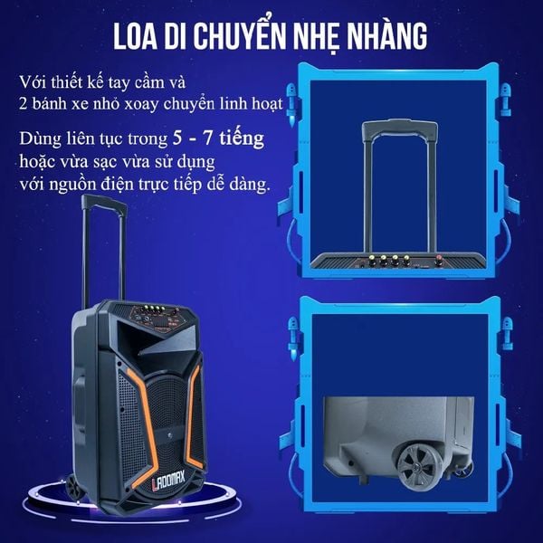 Loa kéo karaoke 3 tấc Ladomax V-S1231