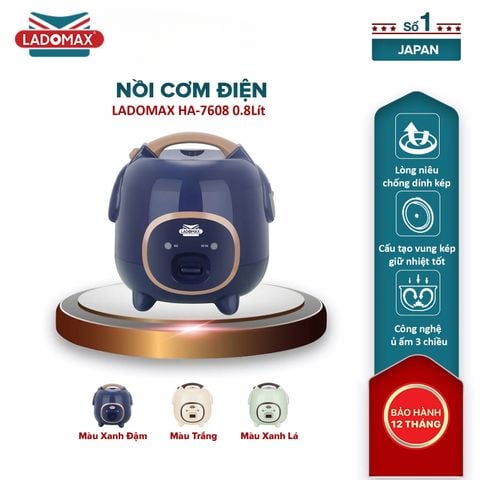 Nồi cơm điện nắp gài 0.8 Lít Ladomax HA-7608