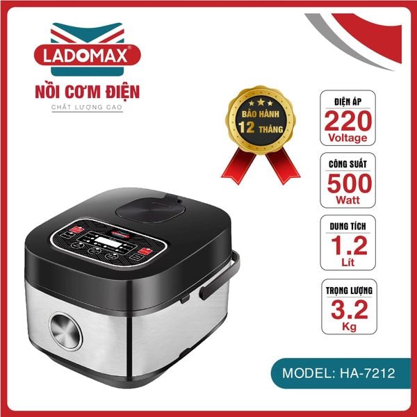 Nồi cơm điện nắp gài 1.2 Lít Ladomax HA-7212