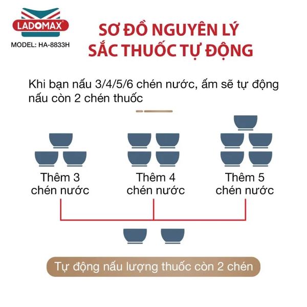 Ấm sắc thuốc Ladomax HA-8833H
