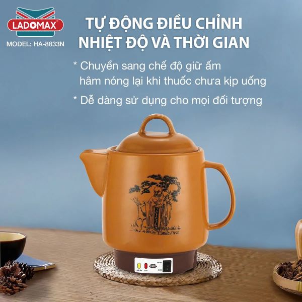 Ấm sắc thuốc Ladomax HA-8833N