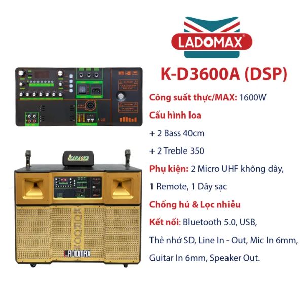 Loa karaoke di động cao cấp Ladomax K-D3600A(DSP)