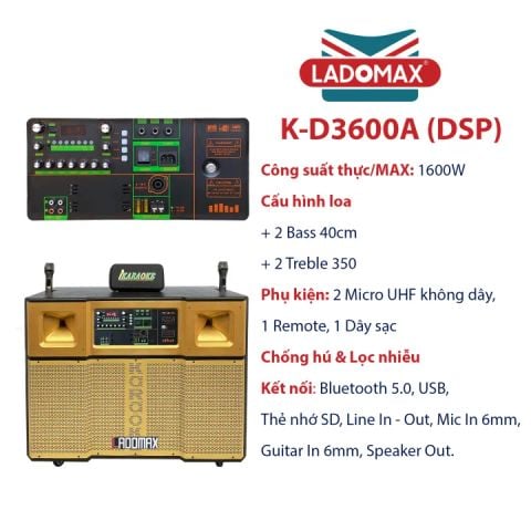 Loa karaoke di động cao cấp Ladomax K-D3600A(DSP)