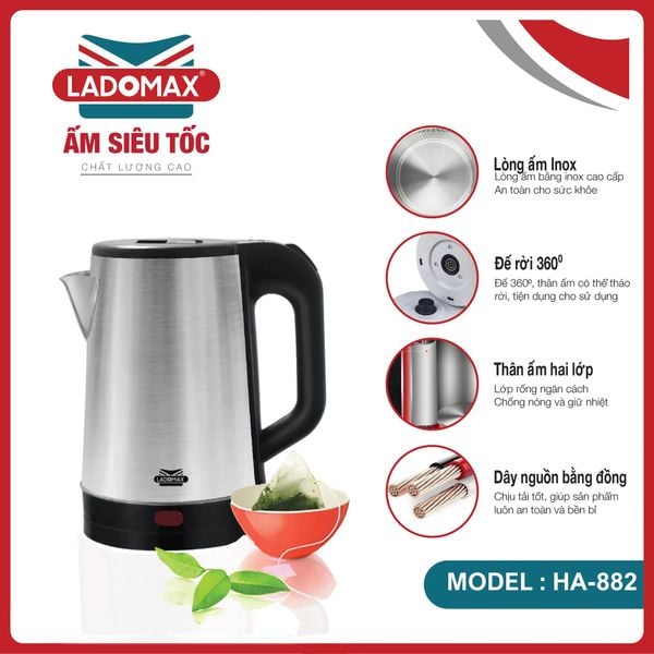 Ấm đun siêu tốc Ladomax HA-882
