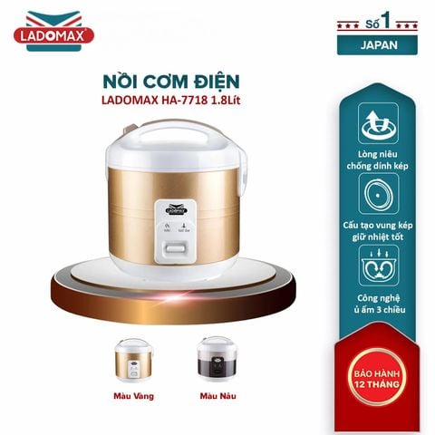 Nồi cơm điện nắp gài 1.8 Lít Ladomax HA-7718