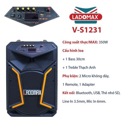 Loa kéo karaoke 3 tấc Ladomax V-S1231