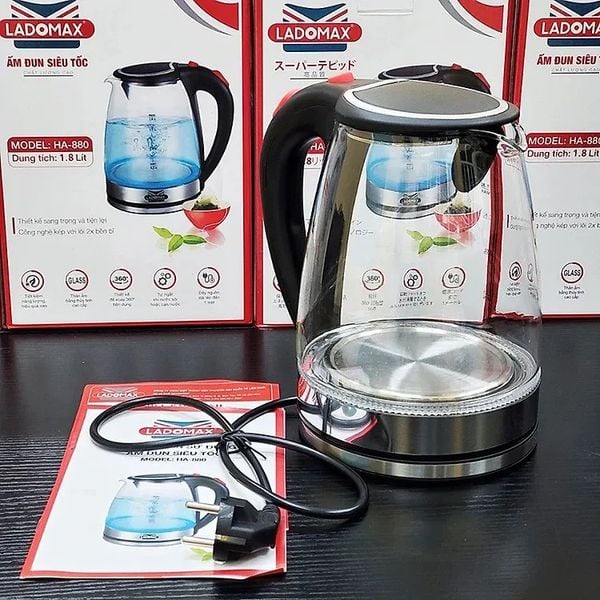Ấm đun thuỷ tinh Ladomax HA-880