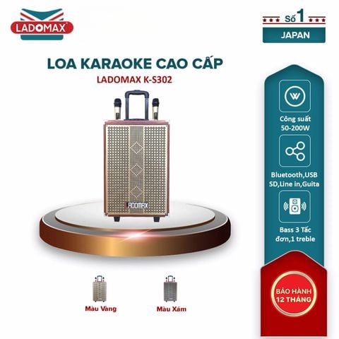 Loa kéo karaoke 3,0 tấc Ladomax K-S302