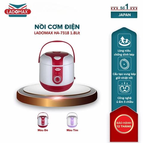 Nồi cơm điện nắp gài 1.8 Lít Ladomax HA-7318