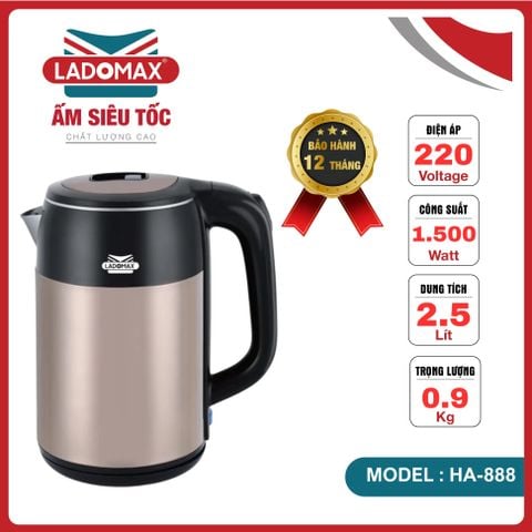 Bình đun siêu tốc Ladomax HA-888