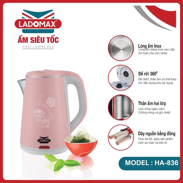 Ấm đun siêu tốc Ladomax HA-836