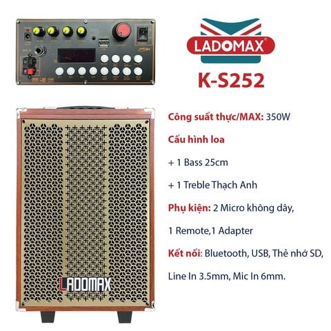 Loa kéo karaoke 2,5 tấc Ladomax K-S252