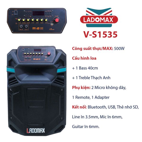 Loa kéo karaoke 4 tấc Ladomax V-S1535