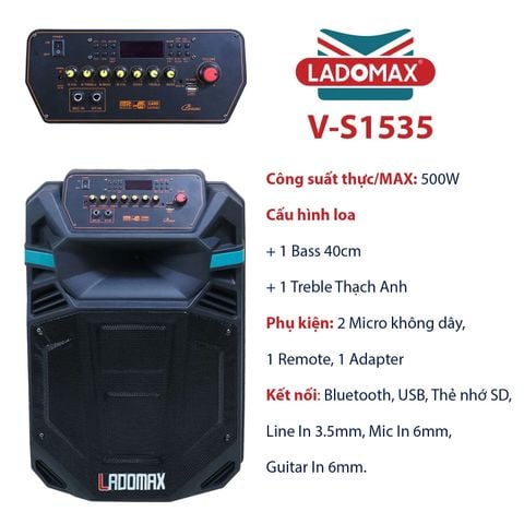 Loa kéo karaoke 4 tấc Ladomax V-S1535