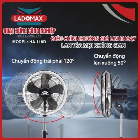 Quạt đứng công nghiệp Ladomax HA-118D