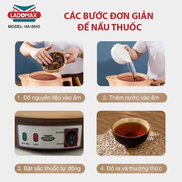 Ấm sắc thuốc Ladomax HA-8845