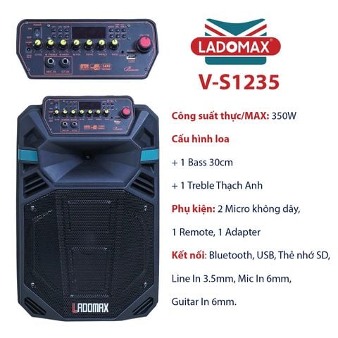 Loa kéo karaoke 3 tấc Ladomax V-S1235