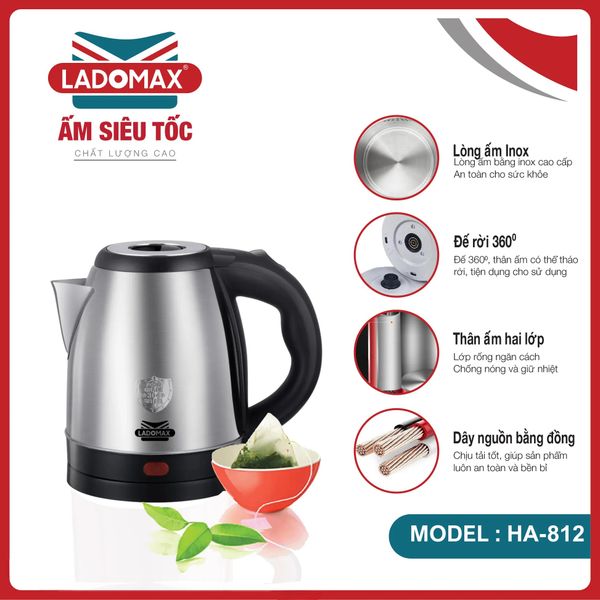 Ấm đun siêu tốc Ladomax HA-812