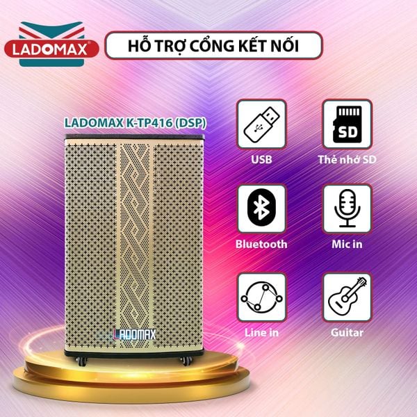 Loa kéo karaoke 4.0 tấc Ladomax K-TP416(DSP)